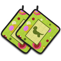 "Caroline's Treasures Dandie Dinmont Terrier Pair of Pot Holders CK1025PTHD, 7.5HX7.5W, Multicolor"