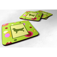 "Caroline's Treasures CK1033FC Golden Retriever Foam Coasters (Set of 4), 3.5"" H x 3.5"" W, Multicolor"