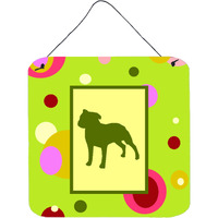 "Caroline's Treasures CK1060DS66 Staffie Aluminum Metal Wall or Door Hanging Prints, 6 x 6"", Multicolor"