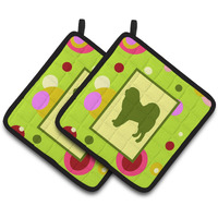 "Caroline's Treasures Tibetan Mastiff Pair of Pot Holders CK1095PTHD, 7.5HX7.5W, Multicolor"