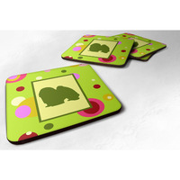 "Caroline's Treasures CK1103FC Japanese Chin Foam Coasters (Set of 4), 3.5"" H x 3.5"" W, Multicolor"