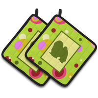 "Caroline's Treasures Japanese Chin Pair of Pot Holders CK1103PTHD, 7.5HX7.5W, Multicolor"