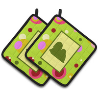 "Caroline's Treasures Lhasa Apso Pair of Pot Holders CK1139PTHD, 7.5HX7.5W, Multicolor"