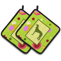 "Caroline's Treasures Saluki Pair of Pot Holders CK1146PTHD, 7.5HX7.5W, Multicolor"