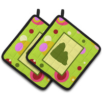 "Caroline's Treasures Shih Tzu Pair of Pot Holders CK1150PTHD, 7.5HX7.5W, Multicolor"
