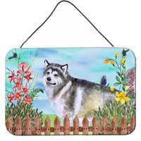 "Caroline's Treasures Alaskan Malamute Spring Metal Print, 8"" x 12"", Multicolor"