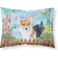 "Caroline's Treasures ""Pembroke Corgi Spring"" Printed, Polyester Envelope Closure pillowcase, Standard, Multicolor"