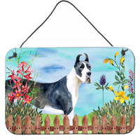 "Caroline's Treasures Harlequin Dane Spring Metal Print, 8"" x 12"""