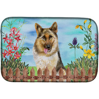 "Caroline's Treasures German Shepherd Spring Dish Drying Mat, 14"" x 21"""