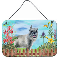 "Caroline's Treasures Schnauzer Spring Metal Print, 8"" x 12"""