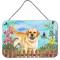 "Caroline's Treasures Golden Retriever Spring Metal Print, 8"" x 12"""