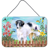 "Caroline's Treasures Borzoi Spring Metal Print, 8"" x 12"""