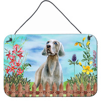 "Caroline's Treasures Weimaraner Spring Metal Print, 8"" x 12"", Multicolor"