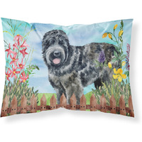 "Caroline's Treasures Black Russian Terrier Spring Printed, Polyester, 250 Thread count, Envelope closure Pillowcase, Standard, Multicolor"