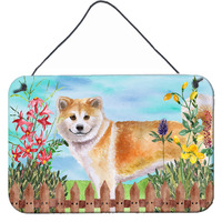 "Caroline's Treasures Shiba Inu Spring Metal Print, 8"" x 12"""