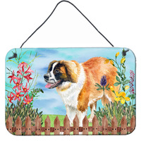 "Caroline's Treasures Saint Bernard Spring Metal Print, 8"" x 12"""