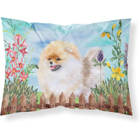 Caroline's Treasures Pomeranian Spring Pillowcase Standard Multicolor