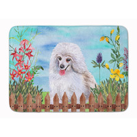 "Caroline's Treasures Medium White Poodle Spring Floor Mat, 19"" x 27"", Multicolor"