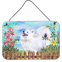 "Caroline's Treasures Samoyed Spring Metal Print, 8"" x 12"", Multicolor"