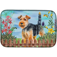 "Caroline's Treasures Welsh Terrier Spring Dish Drying Mat, 14 x 21"