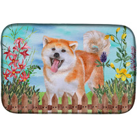 "Caroline's Treasures Akita Spring Dish Drying Mat, 14 X 21"