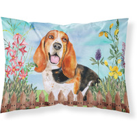 Caroline's Treasures Basset Hound Spring Pillowcase Standard Multicolor