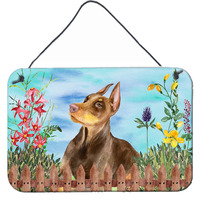 "Caroline's Treasures Doberman Pinscher Spring Metal Print, 8"" x 12"", Multicolor"