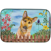 "Caroline's Treasures German Shepherd #2 Spring Dish Drying Mat, 14"" x 21"""