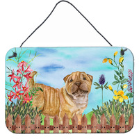 "Caroline's Treasures Shar Pei Puppy Spring Metal Print, 8"" x 12"""