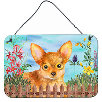 "Caroline's Treasures Toy Terrier Spring Metal Print, 8"" x 12"", Multicolor"