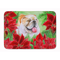 "Caroline's Treasures English Bulldog Poinsettias Floor Mat, 19"" x 27"", Multicolor"