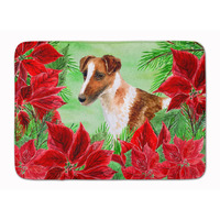 "Caroline's Treasures Smooth Fox Terrier Poinsettias Floor Mat, 19"" x 27"", Multicolor"