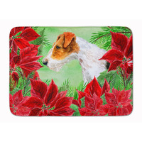 "Caroline's Treasures Fox Terrier Poinsettias Floor Mat, 19"" x 27"", Multicolor"