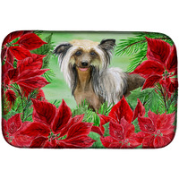 "Caroline's Treasures CK1307DDM Dish Drying Mat, 14"" x 21"", Christmas Poinsettas"