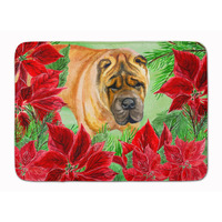 "Caroline's Treasures Shar Pei Poinsettias Floor Mat, 19"" x 27"", Multicolor"