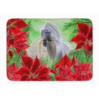 "Caroline's Treasures Shih Tzu Poinsettias Floor Mat, 19"" x 27"", Multicolor"