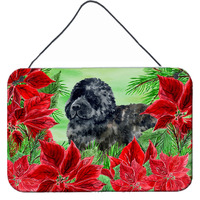 "Caroline's Treasures Newfoundland Poinsettias Metal Print, 8"" x 12"", Christmas Poinsettas"