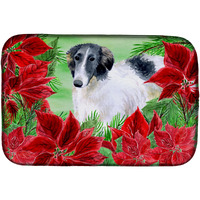 "Caroline's Treasures CK1320DDM Dish Drying Mat, 14"" x 21"", Christmas Poinsettas"