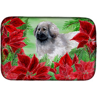 "Caroline's Treasures Moscow Watchdog Poinsettias Dish Drying Mat, 14"" x 21"", Christmas Poinsettas"