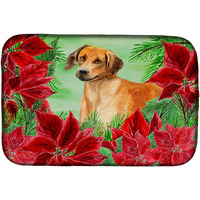 "Caroline's Treasures Rhodesian Ridgeback Poinsettias Dish Drying Mat, 14"" x 21"", Christmas Poinsettas"