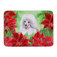 "Caroline's Treasures Medium White Poodle Poinsettias Floor Mat, 19"" x 27"", Multicolor"