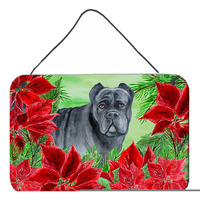"Caroline's Treasures Cane Corso Poinsettias Metal Print, 8"" x 12"", Multicolor"