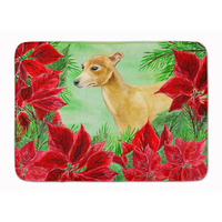 "Caroline's Treasures Italian Greyhound Poinsettias Floor Mat, 19"" x 27"", Multicolor"
