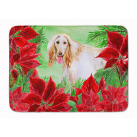"Caroline's Treasures Afghan Hound Poinsettias Floor Mat, 19"" x 27"", Multicolor"