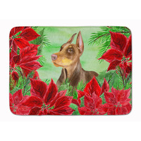 "Caroline's Treasures Doberman Pinscher Poinsettias Floor Mat, 19"" x 27"", Multicolor"