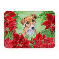 "Caroline's Treasures Jack Russell Terrier #2 Poinsettias Floor Mat, 19"" x 27"", Multicolor"