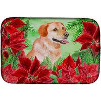 "Caroline's Treasures CK1361DDM Dish Drying Mat, 14"" x 21"", Christmas Poinsettas"
