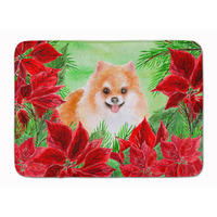 "Caroline's Treasures Pomeranian #2 Poinsettias Floor Mat, 19"" x 27"", Multicolor"