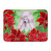 "Caroline's Treasures White Standard Poodle Poinsettias Floor Mat, 19"" x 27"", Multicolor"