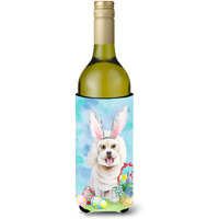 "Caroline's Treasures Bichon Frise Easter Bunny Decorative Bottle Hugger, 750ml, Multicolor"